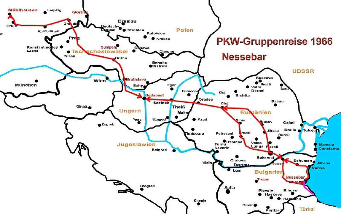 1966 Bulgarien Route